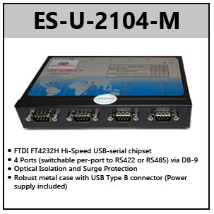 USB to RS422/RS485 adapters w/Optical Isolation (FULL SPEED)